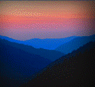 Photograph: Blue Ridge Mountains at dusk.